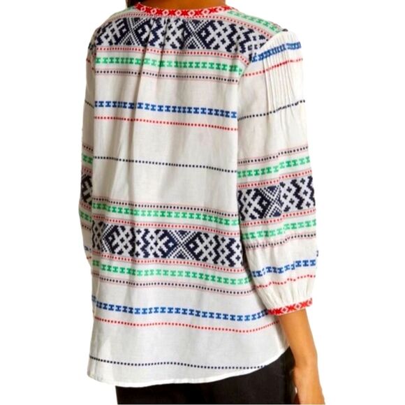Joie Jenollina Embroidered Cotton Peasant Shirt Top Sz XS/S - Picture 9 of 9